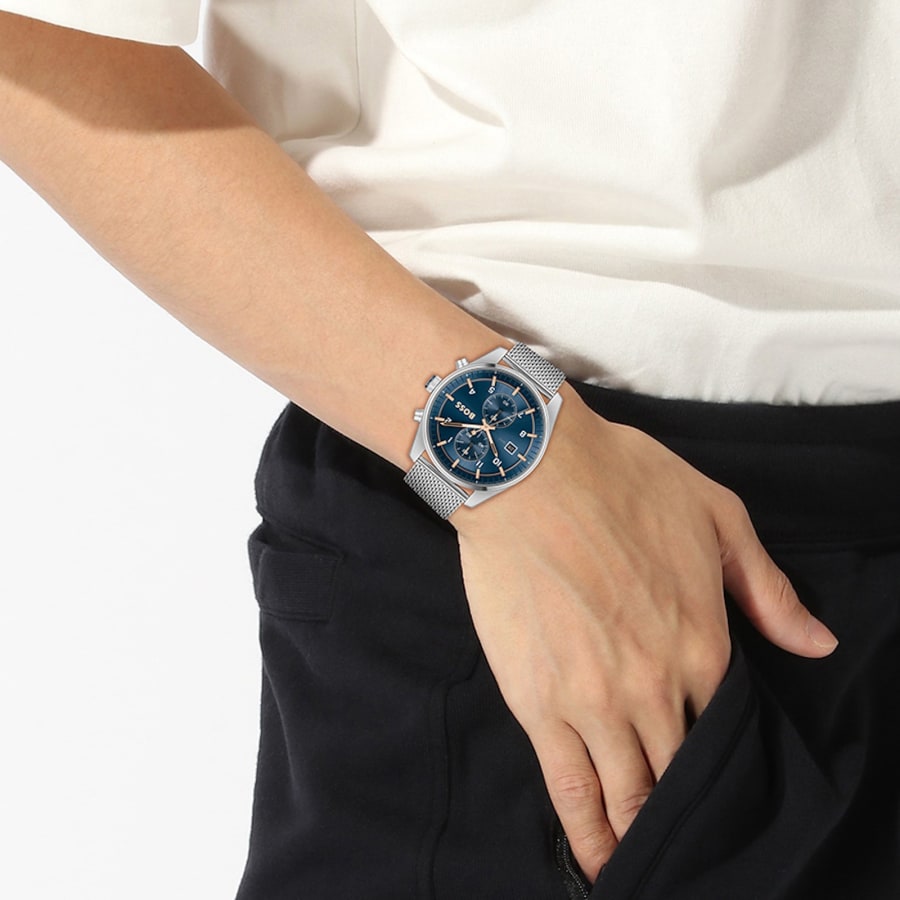 Hugo boss grand prix watch silver shop